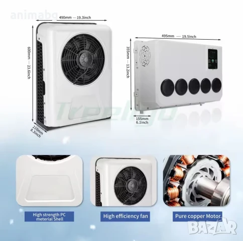 ANIMABG Електрически климатик за каравани, камиони, багери, бусове 12V, 24V, снимка 16 - Друга електроника - 46649343