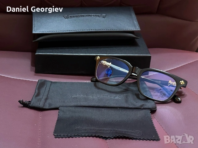 Чисто нови Очила Chrome Hearts Cox Ucker със златни елементи и оптични стъкла