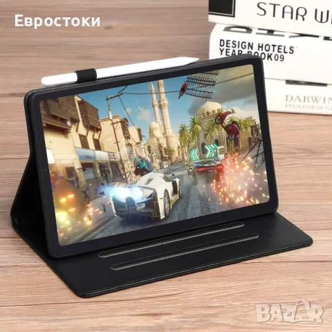 HYZUO 10,4-инчов калъф от еко кожа, съвместим със Samsung Galaxy Tab А7, черен , снимка 5 - Калъфи, кейсове - 47446926