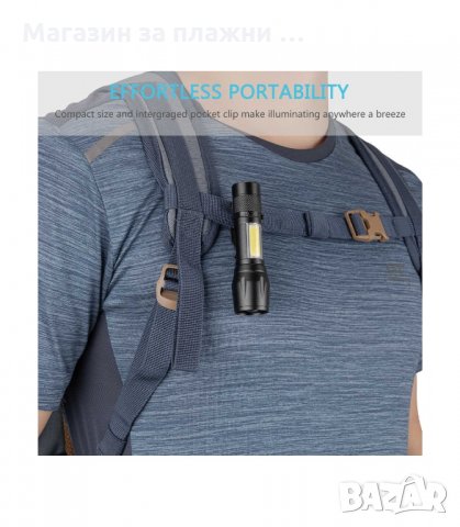 УЛТРА ЯРКО ДЖОБНО ФЕНЕРЧЕ XPE+COB СЪС ZOOM - код 2844, снимка 3 - Екипировка - 33914915