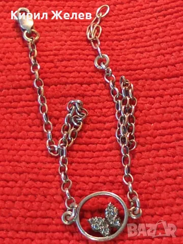 ФИНА СРЕБЪРНА ГРИВНА със СРЕБЪРНА ПЕПЕРУДКА с КРИСТАЛИ СРЕБРО 925 ПРОБА 45660, снимка 11 - Гривни - 46269360