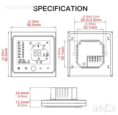 WiFi Термостат BHT-002, снимка 12 - Друга електроника - 48247433