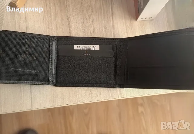 Продавам мъжки кожен портфейл GRANDE, снимка 2 - Портфейли, портмонета - 56113986