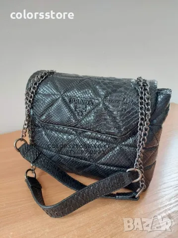 Черна чанта Pr@da-SG43U, снимка 3 - Чанти - 47405219