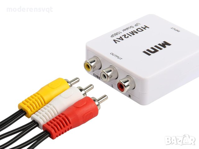 HDMI към RCA AV конвертор адаптер преобразовател на видео и аудио, снимка 4 - Приемници и антени - 44423453