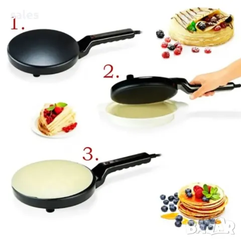 Електрически тиган за палачинки с незалепващо покритие , снимка 2 - Гофретници - 49889073