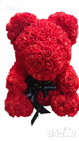 Мече от рози, 25см с подаръчна кутия в 3 цвята, снимка 3 - Други - 48574373