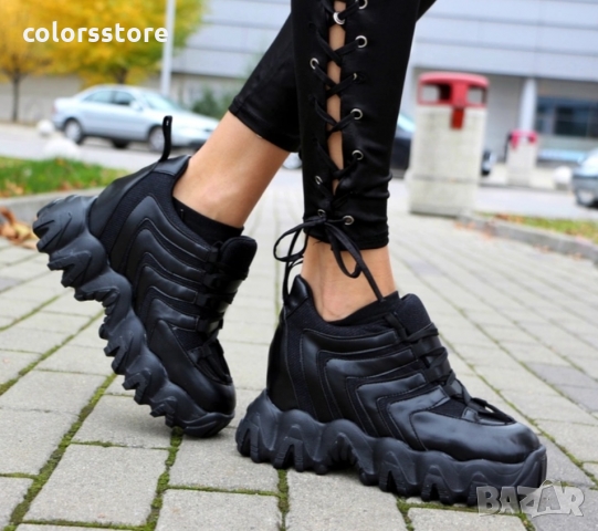 Дамски черни кецове код LT5567, снимка 2 - Кецове - 36041573