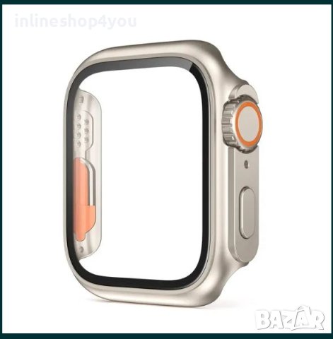 Кейс + Стъклен протектор за Apple Watch 6 / 7 / 8 SE 44mm 45мм, снимка 4 - Смарт гривни - 41879741