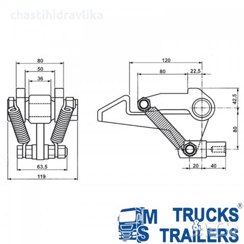Автоматична ключалка за заден капак до 19т 25230100, снимка 2 - Части - 34009967