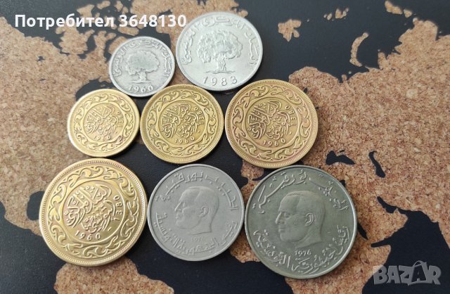 Монети Тунис, снимка 2 - Нумизматика и бонистика - 44356173