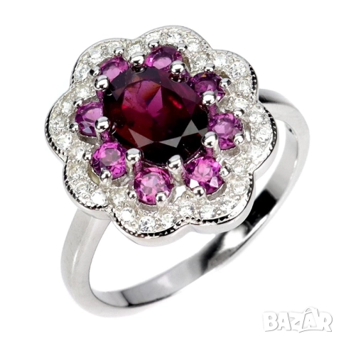 925 сребърени пръстени с Topaz, гранат, аквамарин, танзанит, , снимка 4 - Пръстени - 51769286