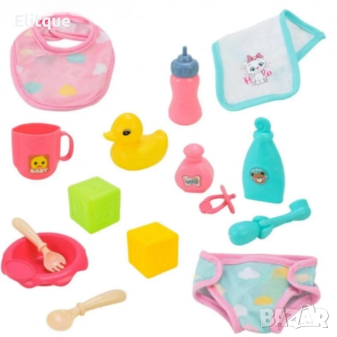Кукла Baby Doll с аксесоари за хранене – Забавление и грижа за малката мама, снимка 4 - Кукли - 52853399