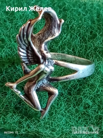 Дизайнерски сребърен пръстен с ФЕЯ майсторска ръчна изработка 27705, снимка 8 - Пръстени - 52925708