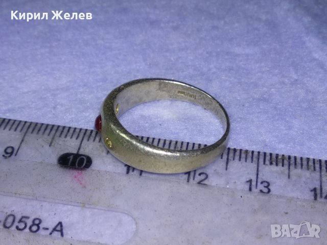 СКЪПОЦЕНЕН ВИНТИДЖ АРТ СРЕБЪРЕН СРЕБРО 925 HWH с ЮВЕЛИРНО ШЛИФОВАН РУБИН и 2 КАМЪКА ЖЪЛТ ТОПАЗ 40195, снимка 16 - Пръстени - 42646435