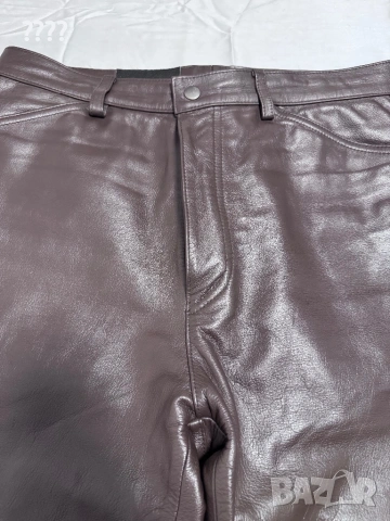 Кафяв мъжки кожен панталон от естествена кожа, снимка 7 - Панталони - 53576439