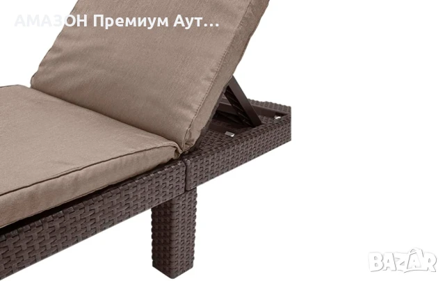 Луксозен Градински Ратанов шезлонг Keter Daytona 195/65/25,5 см/до 110кг/регулируема облегалка,кафяв, снимка 5 - Градински мебели, декорация  - 50711509