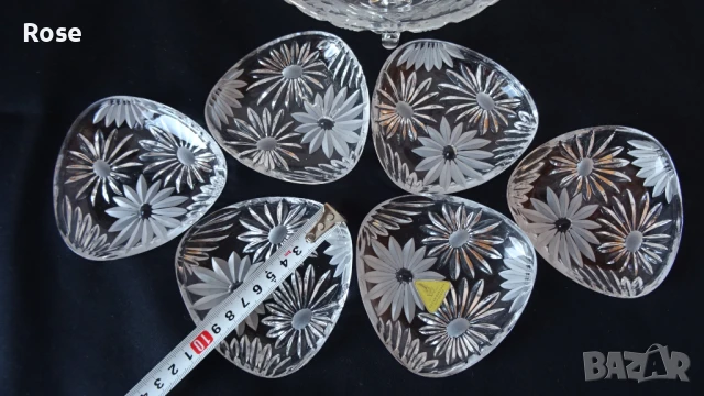 Винтидж  Ges Sechn BLEIKRISTALL Gepresst Оловен кристал от Германия. , снимка 6 - Сервизи - 51425265