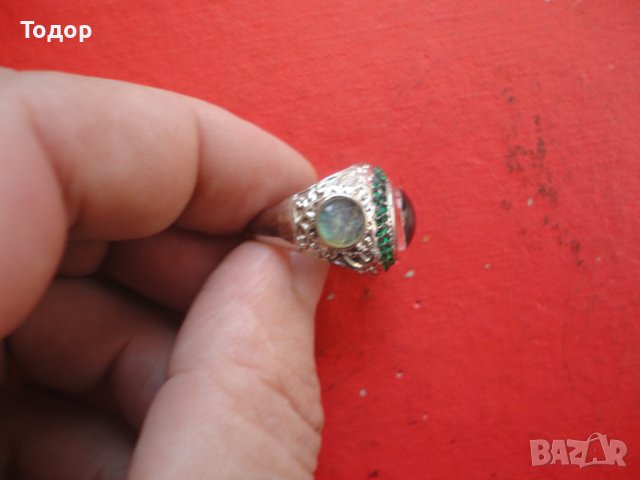 Страхотен пръстен камък и емайл , снимка 4 - Пръстени - 41633825