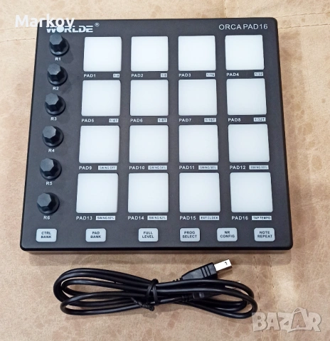 MIDI контролер Worlde Orca Pad 16 – 16 падa