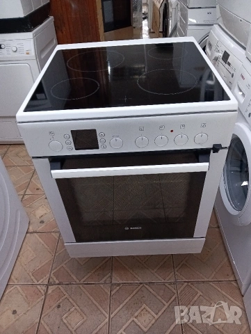 Свободно стояща печка с керамичен плот Бош Bosch с две години гаранция!