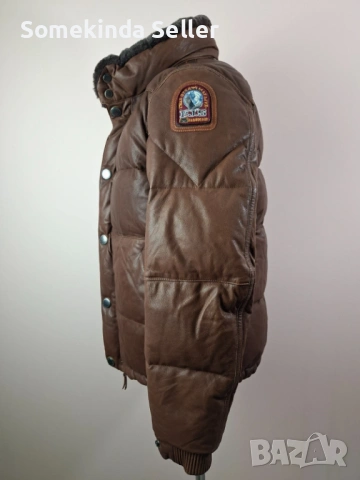 Parajumpers Goat Leather Down Jacket Size L Кожено Пухено Яке Мъжко, снимка 7 - Якета - 53708914