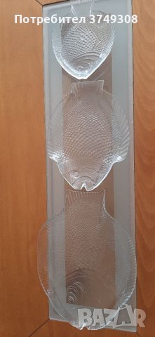 Комплект стъклени чинии във формата на риба, снимка 2 - Чинии - 41421949
