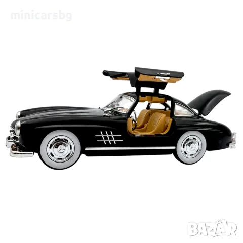 Метални колички: Mercedes-Benz 300 SL Gullwing 1:24 с пушек, светлини и зву, снимка 4 - Колекции - 47003242