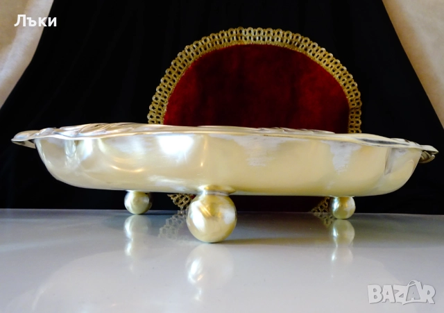 WMF бронзов поднос на крачета,38 см.,1 кг.,барок , снимка 9 - Антикварни и старинни предмети - 51659822