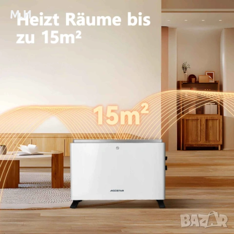Електрически конветкор Aigostar 2000W с 3 нива на мощност и термостат, снимка 4 - Отоплителни печки - 53113402