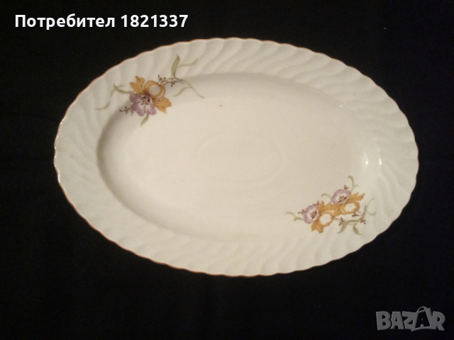 Голяма порцеланова чиния Китка, снимка 6 - Чинии - 44509494