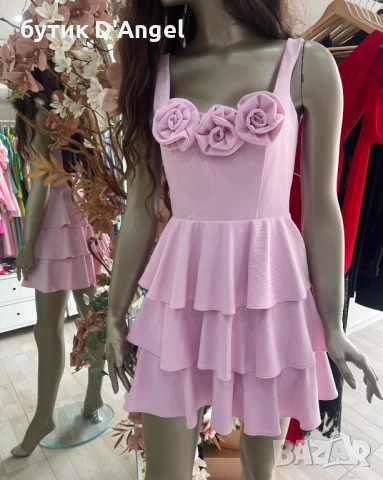 FOTEVA FASHION HOUSE рокля с 3D рози, снимка 3 - Рокли - 50472161