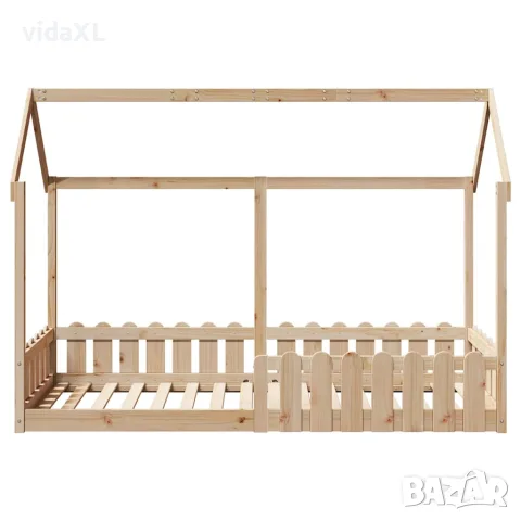 vidaXL Рамка за детско легло тип къща, 80x200 см, борово дърво масив, снимка 4 - Спални и легла - 56148220
