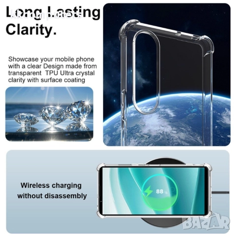 IMAK Защитен TPU калъф и Протектор за Sony Xperia 1 VII | Удароустойчив калъф с Airbag технология, П, снимка 5 - Калъфи, кейсове - 52221817