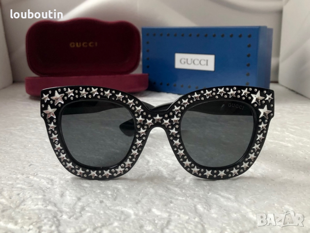 Gucci дамски слънчеви очила с камъни тип котка, снимка 2 - Слънчеви и диоптрични очила - 36172378