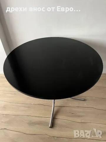 Трапезна кръгла дървена маса цвят венге, снимка 5 - Маси - 48293257