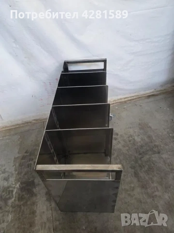 Немска количка за чували за брашно и продукти от неръждаема стомана в много добро състояние, снимка 4 - Други машини и части - 53654892