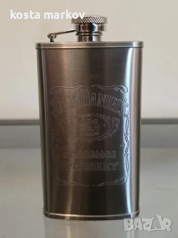 Jack Daniel’s Old No 7 Tennessee Whiskey Hip Flask 4oz Stainless Steel 2006, снимка 3 - Други ценни предмети - 56288878