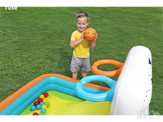 НОВИ! Детски център с топки футбол и баскетбол Bestway Kick 'N Swish 120x107x84 см, снимка 11 - Други - 52402793