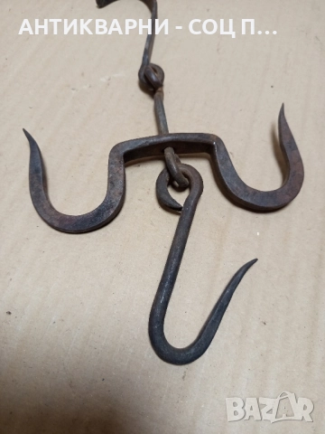 Стар Ръчно Кован Ченгел За Дране На Животни. , снимка 2 - Антикварни и старинни предмети - 52566420