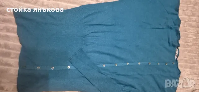 Продавам син дамски финно плетен пуловер , снимка 6 - Туники - 48787061