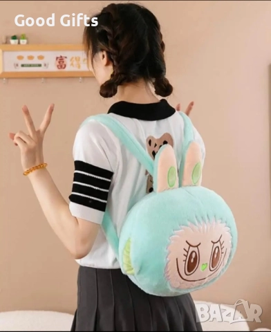 3в1 Плюшена играчка Labubu – одеяло, възглавница и раничка, снимка 6 - Плюшени играчки - 51512714