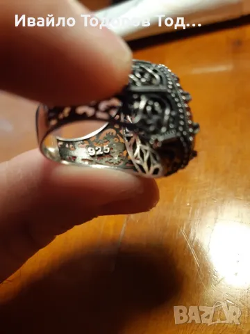 Масивен бутиков сребърен пръстен с огромен рубин, снимка 5 - Пръстени - 47901663
