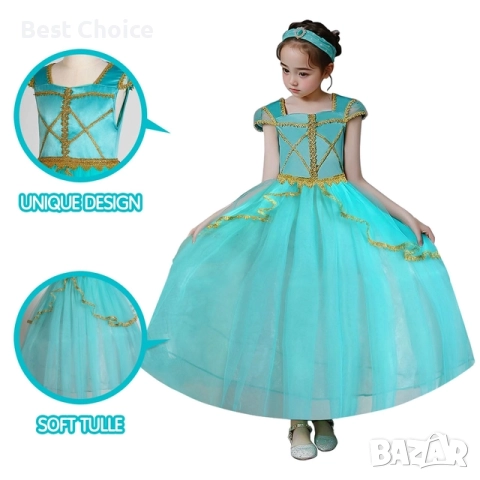 Светеща детска рокля с LED светлини в стил принцеса Жасмин, снимка 2 - Детски рокли и поли - 52823180