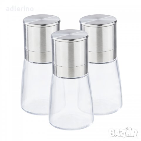 Мелнички за подправки - за сол, черен пипер или подправки - неръждаема стомана - Д: 6.5 см, В: 13 см, снимка 2 - Аксесоари за кухня - 34401488