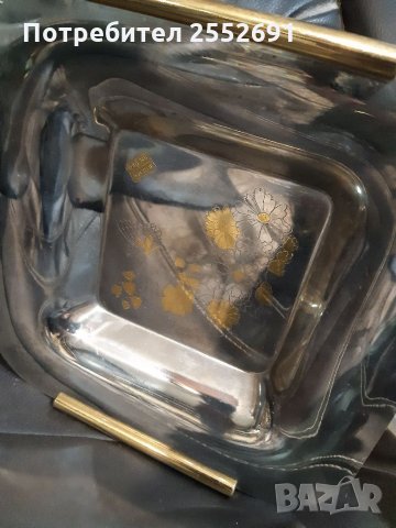 Поднос с позлата - 24 К, снимка 3 - Антикварни и старинни предмети - 34183789