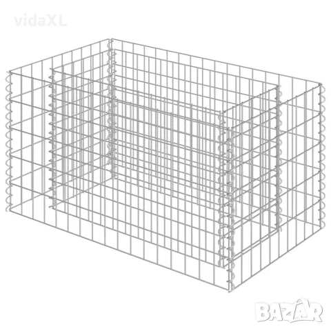 vidaXL Габион повдигната леха, поцинкована стомана, 90x50x50 cм