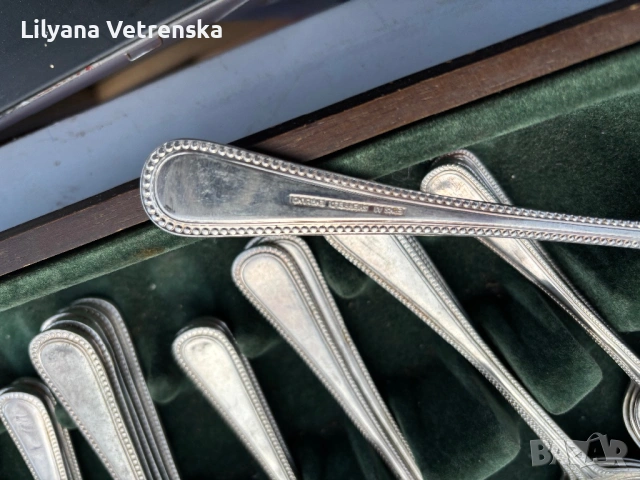 Комплект посребрени прибори за хранене , снимка 2 - Прибори за хранене, готвене и сервиране - 53710746