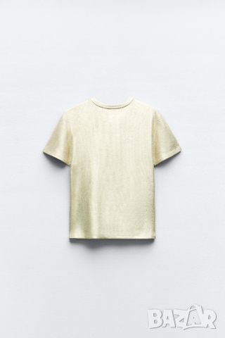 Дамска  Златна Тениска ZARA, снимка 4 - Тениски - 44798183