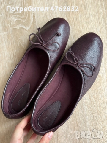 Балеринки кожа р.40 бургунди, снимка 8 - Дамски ежедневни обувки - 53808470